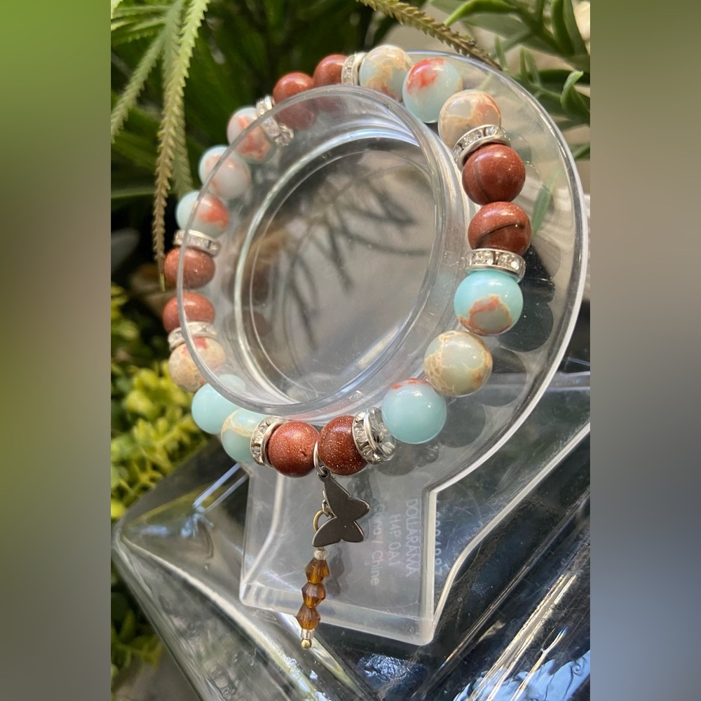 Desert Sunset - Handmade Gemstone Charm Bracelet